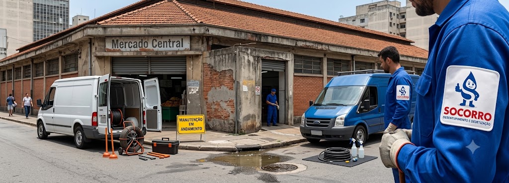 Profissional realizando Desentupimento e Manutenção Preventiva para Comércios e Empresas em Pomerode